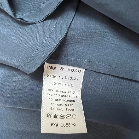 NWOT rag & bone Wrap Dress 100% Silk Knee Length Blue Sleeveless Slip Dress Sz 0 - Picture 5 of 8